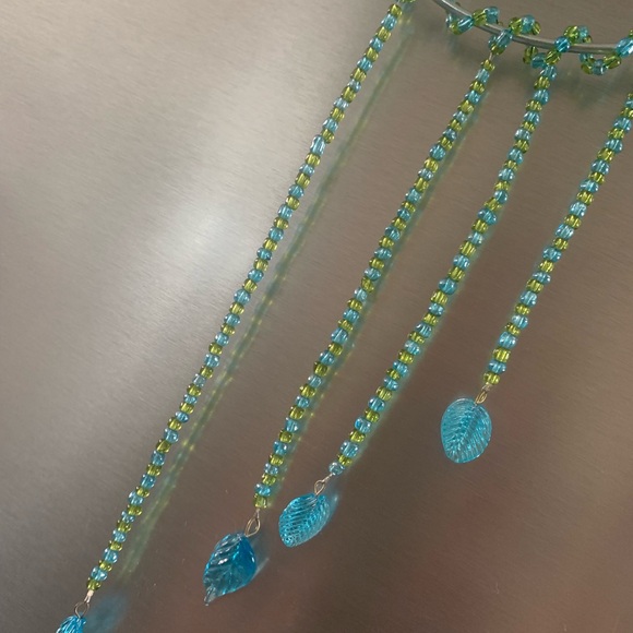 Beaded Glass Beaded Crescent Moon Wall Hanging Sun Catcher - Picture 3 of 7